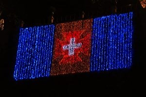 Portugiesische Flagge, Weihnachten Funchal Madeira