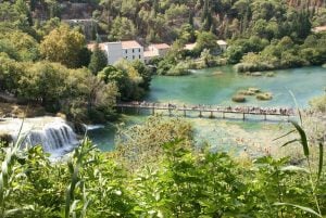 Badestelle am Skradinski buk Freizeit Baden Schwimmen Nationalpark Krka Kroatien